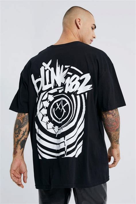 Oversized Blink 182 License T Shirt Boohoo Uk