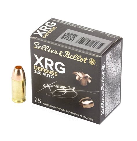 Sellier Bellot XRG Defense 380 ACP 77gr Solid Copper Hollow Point