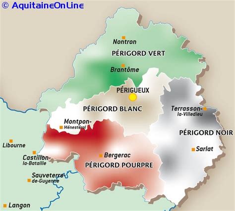 Map of the dordogne region in france - coastwolf