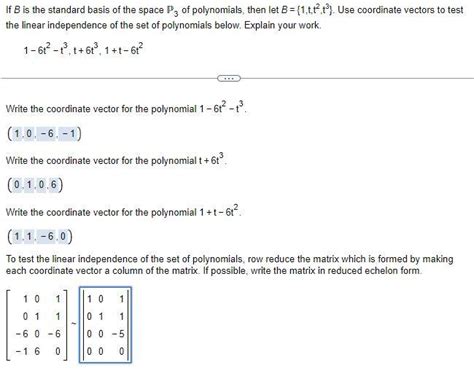 Solved If B Is The Standard Basis Of The Space P Of Chegg