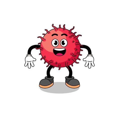 Premium Vector Rambutan Fruit Cartoon With Surprised Gesture