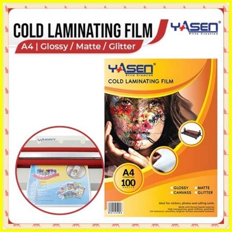 Cold Laminating Film Photo Top Glossy Matte Glitter 20 Sheets