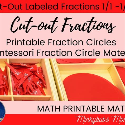 Montessori Math Fractions Cut Out Labeled Circles 1 20 Make Your Own