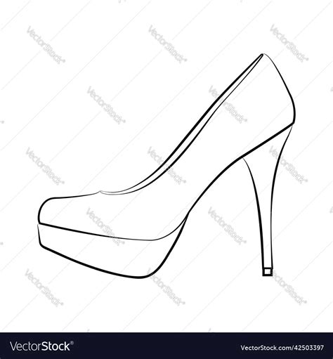 High Heels Outline Stype Design Element Royalty Free Vector