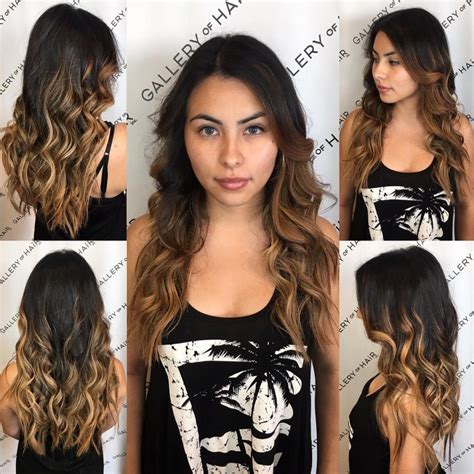 Long Wavy Textured Cut With Brunette Balayage Color Melt The Latest