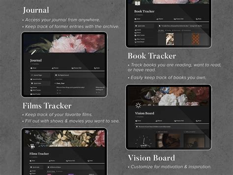 Notion Life Planner Template Dark Mode Notion Template Digital Planner