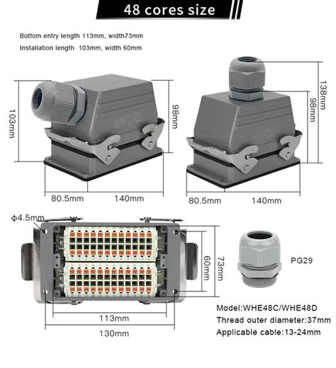 China Cheap 48Pin 500V Heavy Duty Connector Suppliers Manufacturers