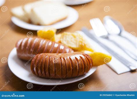 Boiled Sausages From Beef Stock Photo Image Of Meat