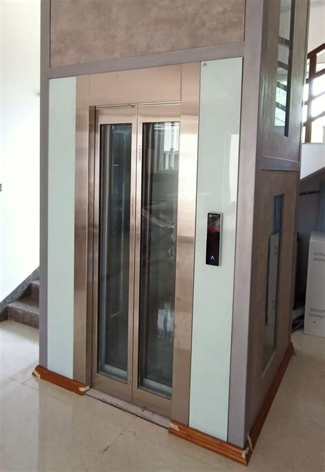 50 Hz Glass Stainless Steel Hydraulic Passenger Elevator Capacity