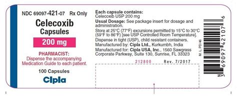 Celecoxib Capsules Fda Prescribing Information Side Effects And Uses