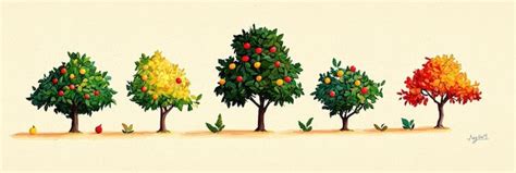 trees   seasons premium ai generated image