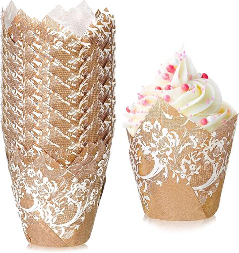 200 Pcs Wedding Tulip Cupcake Liners Bridal Shower Muffin Liners Baking Cups