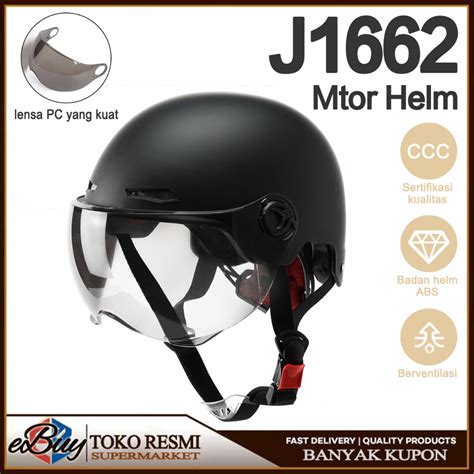 Jual Helm Half Face ABS Putih Kuat Dan Kokoh Motor Helm Sepeda Skuter