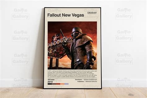 Fallout New Vegas Poster Gaming Room Poster Video Game Poster Gaming Wall Decor Gaming Art