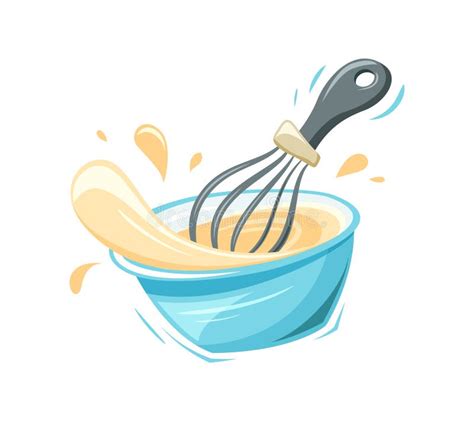 Bowl And Whisk Baking Icon Isolated Stock Illustration Illustration