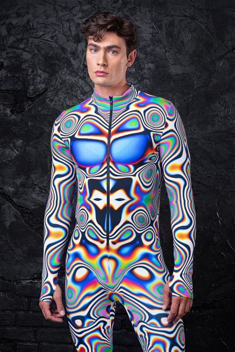 Rave Bodysuit Men Music Festival Male Costume Rave Clothing Etsy Rave