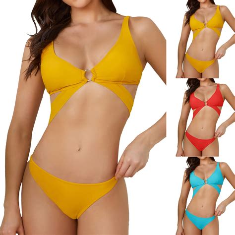 Ykohkofe Two Piece Swimsuit For Women Sexy Criss Cross High Waisted Cut