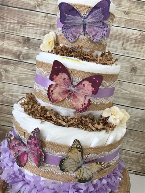 Butterfly Themed Baby Shower Cake Purple Butterflies Baby Shower