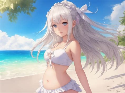 Lindo Personaje Bikini Anime Girl Gordita Sexy Anime En La Playa Manga Girl Chibi Girl Traje De
