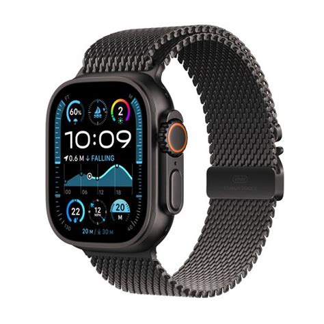 Apple Watch Ultra 2 Gps Cellular 49mm Black Titanium Case With Black Titanium Milanese Loop