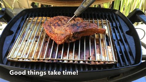 Weber Q Reverse Sear Rib Eye Youtube