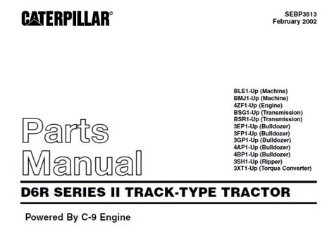 Caterpillar Cat D6r Series Ii Track Type Tractor Parts Manual Ble Bmj