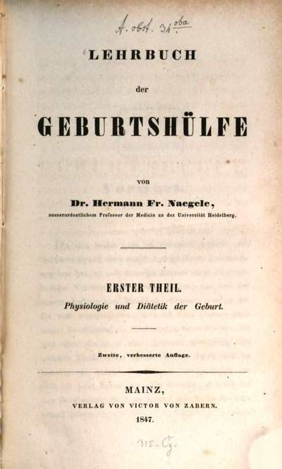 Lehrbuch Der Geburtsh Lfe Physiologie Und Di Tetik Der Geburt