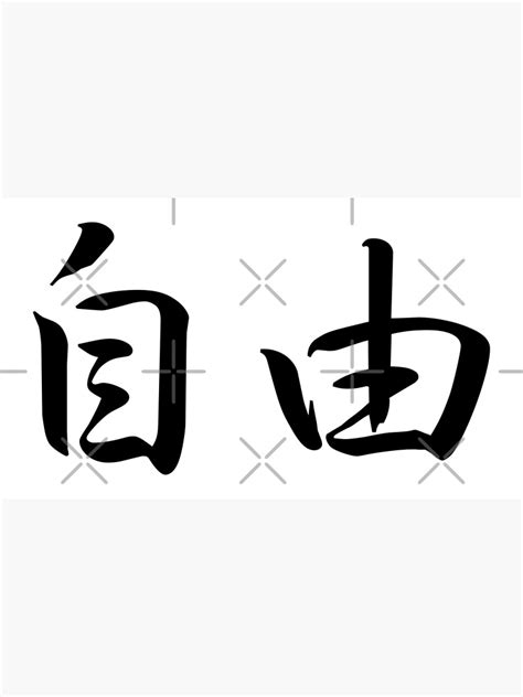 Freedom In Japanese Jiyuu Japanese Kanji Elegant Calligraphy Kanji