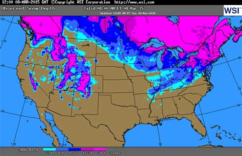 Us Snow Cover Map | Map Of Zip Codes