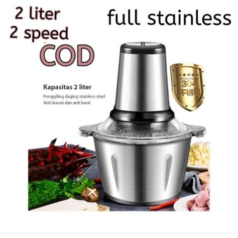 Jual Blender Daging Chopper Stainless 2 Liter Gilingan Daging Listrik