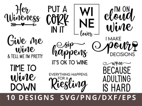 Wine Svg Bundle Wine Lover Svg Funny Wine Quotes Svg Sassy Wine