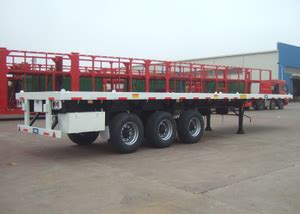 60ft B Double Interlink FlatBed Semi Trailer For Container And Tank