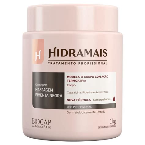 Creme De Massagem Modeladora Pimenta Negra 1kg Hidramais