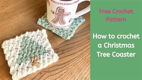 How To Crochet A Christmas Tree Crochet Coaster Youtube