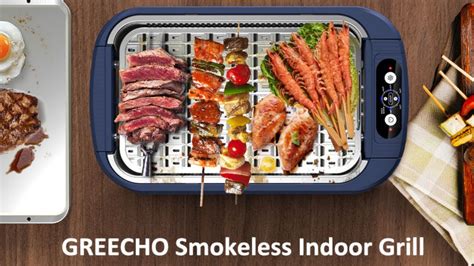 Indoor Grills Electric Smokeless With 2 Ceramic Coated Nonstick Removable Grill Plates Youtube