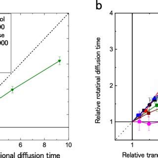 Comparison between the translational and rotational diffusion times ...
