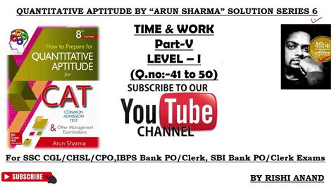 Quantitative Aptitude By Arun Sharma Solution Series Time And Work