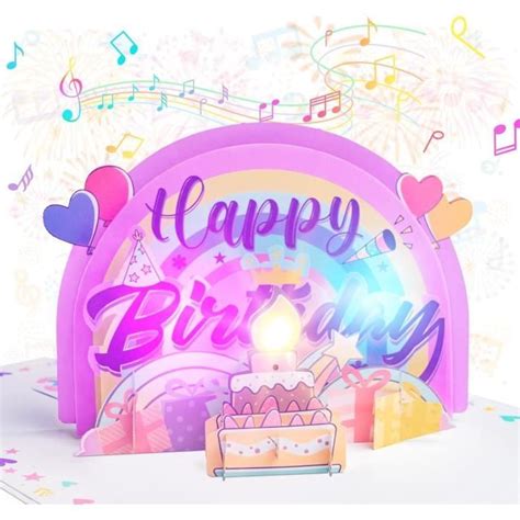 Carte Pop Up En Papier Carte D Anniversaire Musicale D Bougie