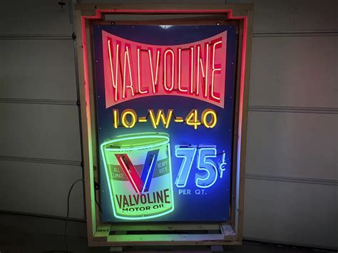 Valvoline W Custom Made Animated Neon Tin Sign Auburn Fall