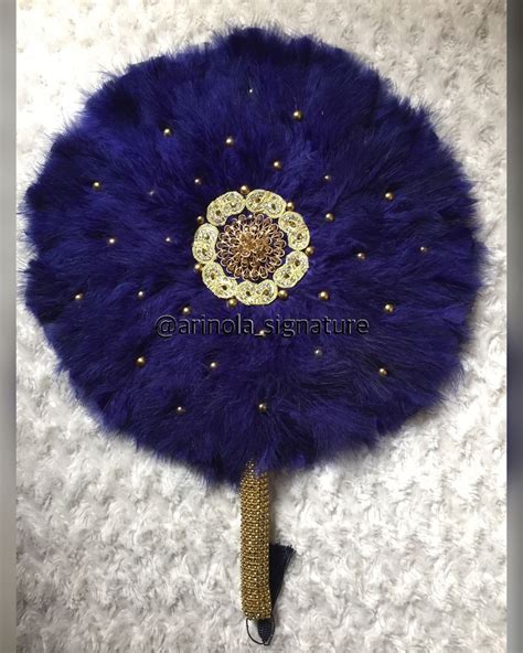 Handfans Aso Oke Veil On Instagram Customized Navy Blue Fur