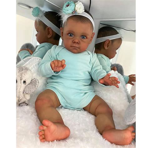 Black Reborn Infant Doll Realistic Biracial Silicone Vinyl Newborn