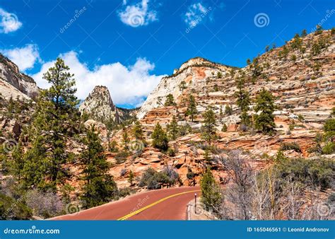 Zion Mount Carmel Highway At Zion National Park Stock Image Image Of