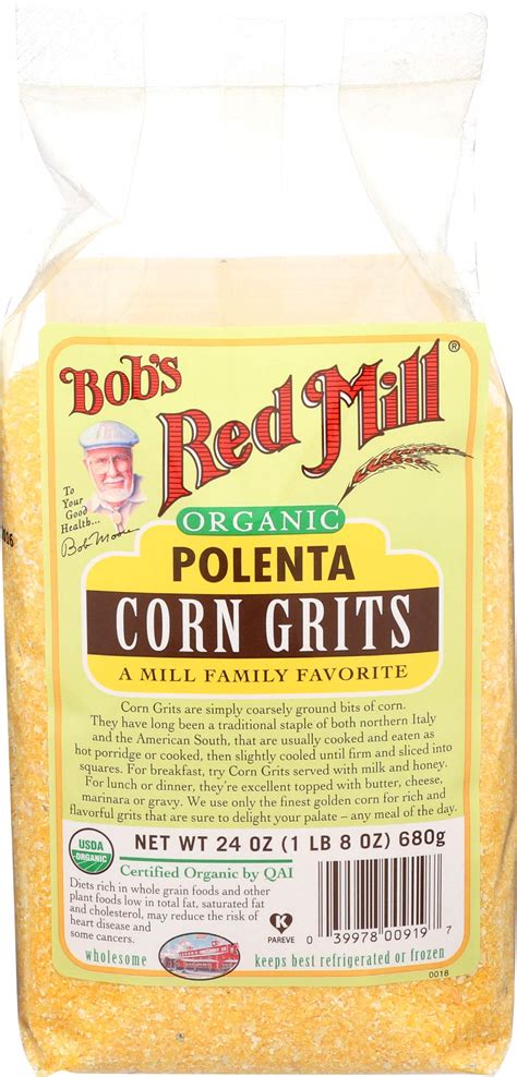 Bobs Red Mill 19490 Organic Polenta Corn Grits 24 Oz