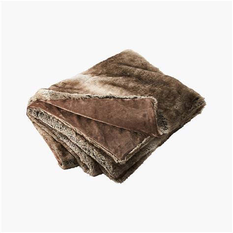 Light Grey Faux Fur Throw Blanket + Reviews | CB2