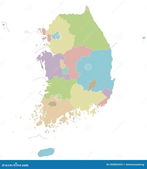 Vector Blank Map Of South Korea With Provinces Metropolitan Cities And