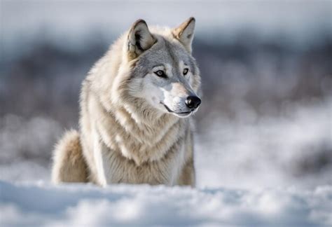 Premium Ai Image Portrait Of A Grey Wolf In Winter