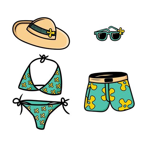 Summer Beach Clothes 8693532 Vector Art At Vecteezy