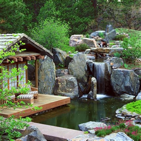 charming garden waterfalls pretend magazine
