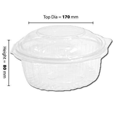 24 Oz Plastic Hinged Round Box For Dry Cake 100 Pc Pack Modern