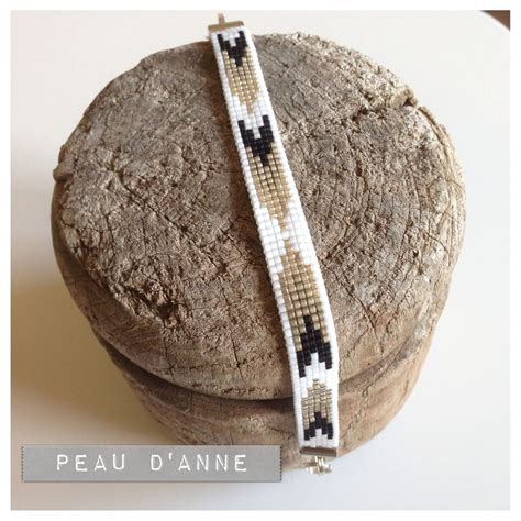 Bracelet Fin Tiss En Perles Miyuki Bracelet Par Peaud Anne Perle